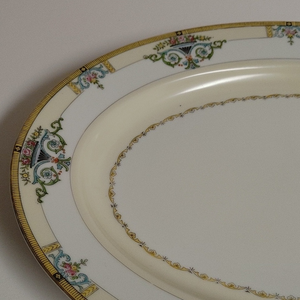 Vintage Noritake Hand Painted Japan Minaret Oval Platter 13.7x10.2 - Picture 6 of 17